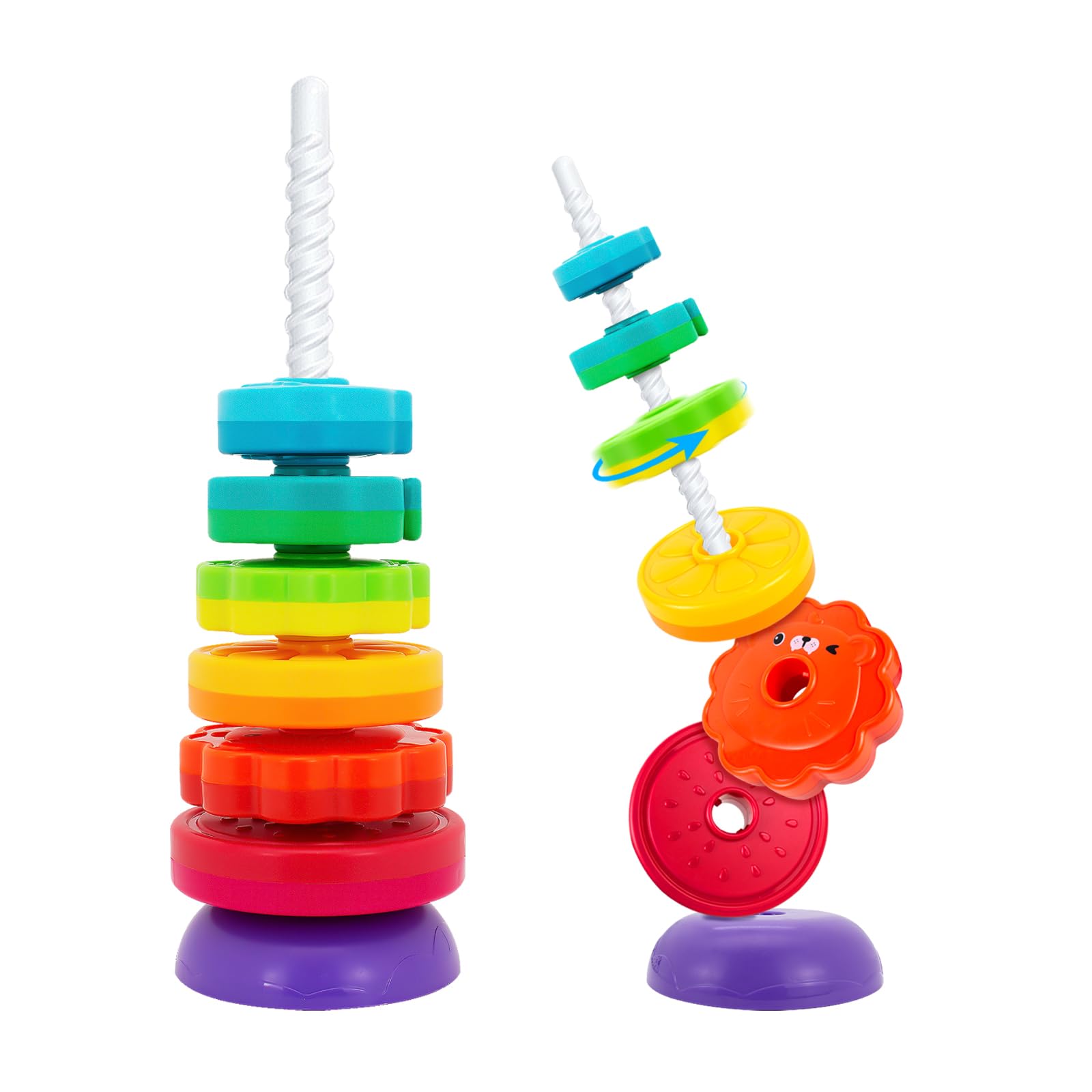 BYFWH spinning stacking toy discs promote fine motor skills through colorful, hands-on play.
