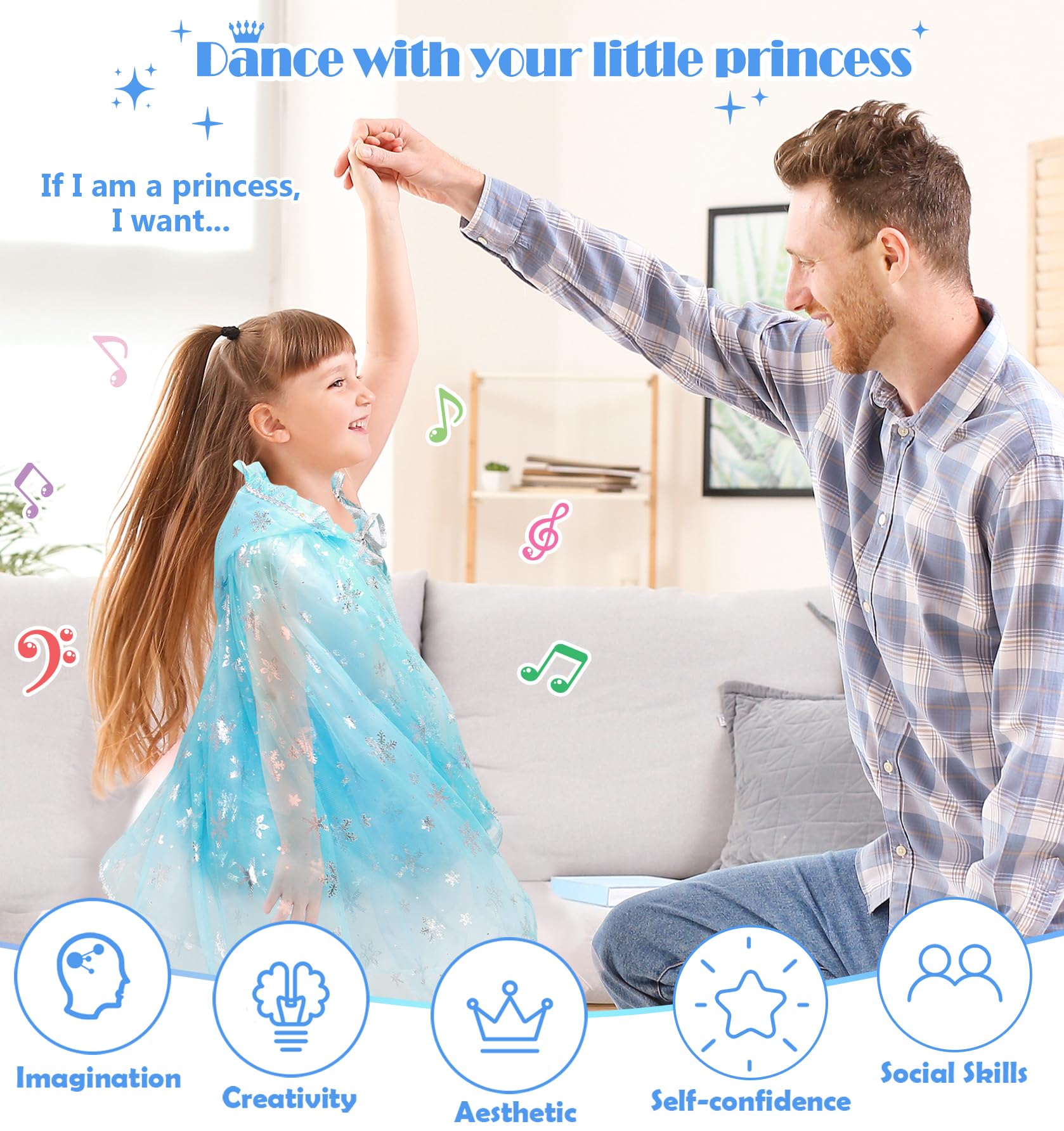 BYHTTKIGM snowflake frozen dress shines with sequins for special party looks