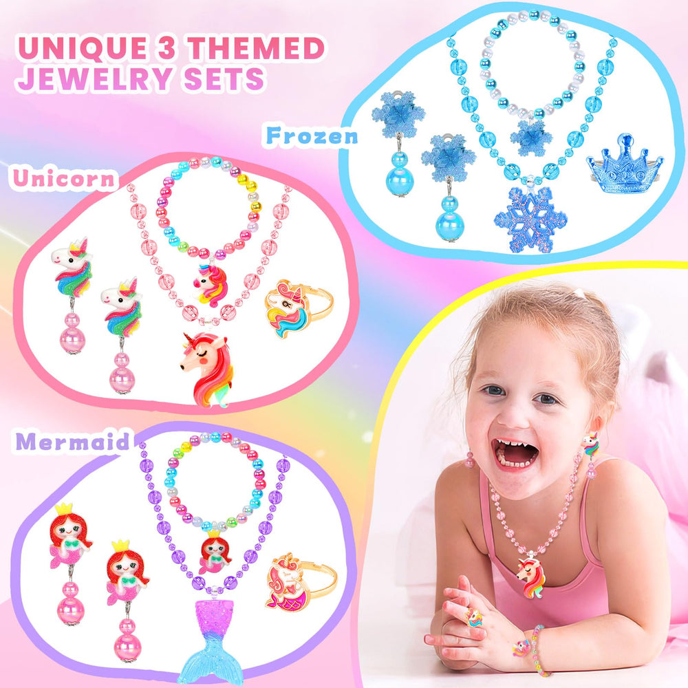 BYHTTKIGM unicorn theme jewelry for girls enhances fantasy play and party looks