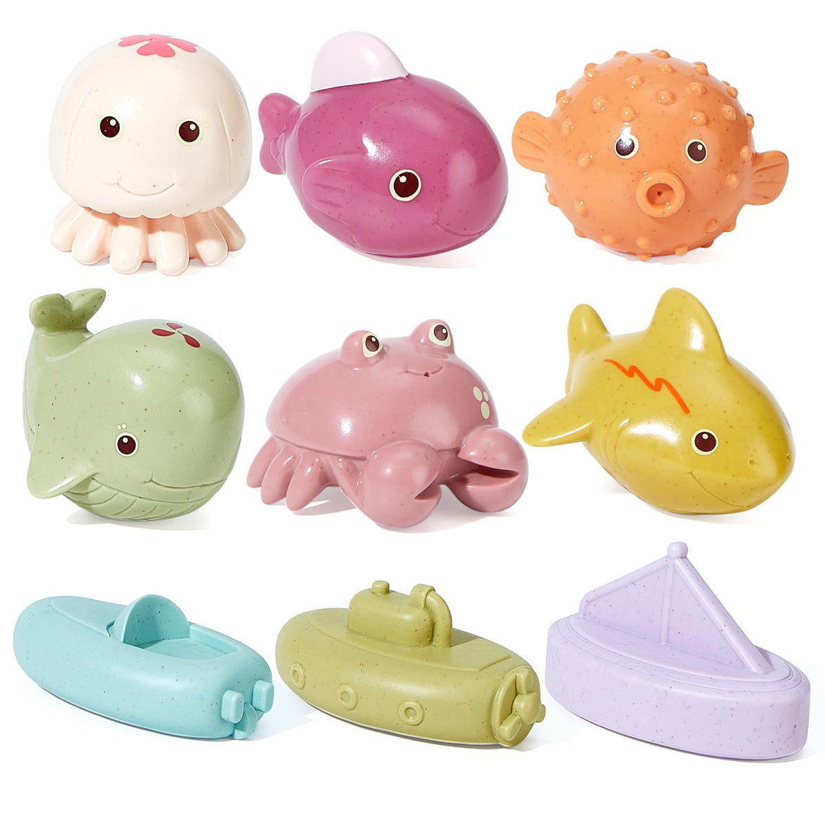 BYKASIST baby bath toys 9-pack with sealed design for mold-free fun