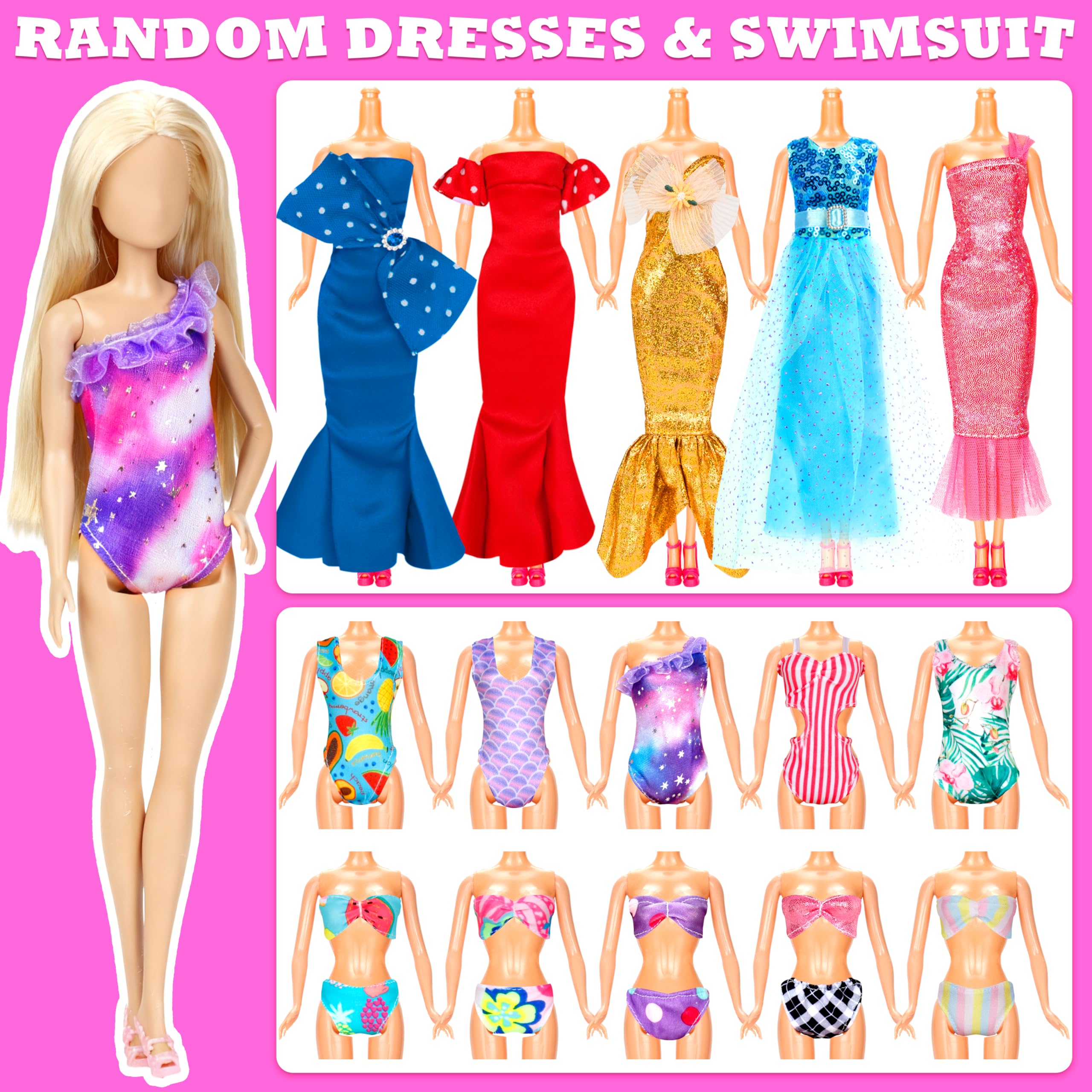 BYMORE tops and pants doll outfits enable easy mix-and-match dressing.