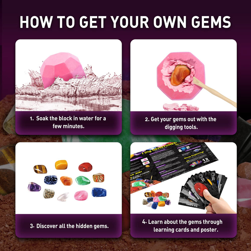 Dig brick ready to reveal 12 unique gemstones after careful excavation