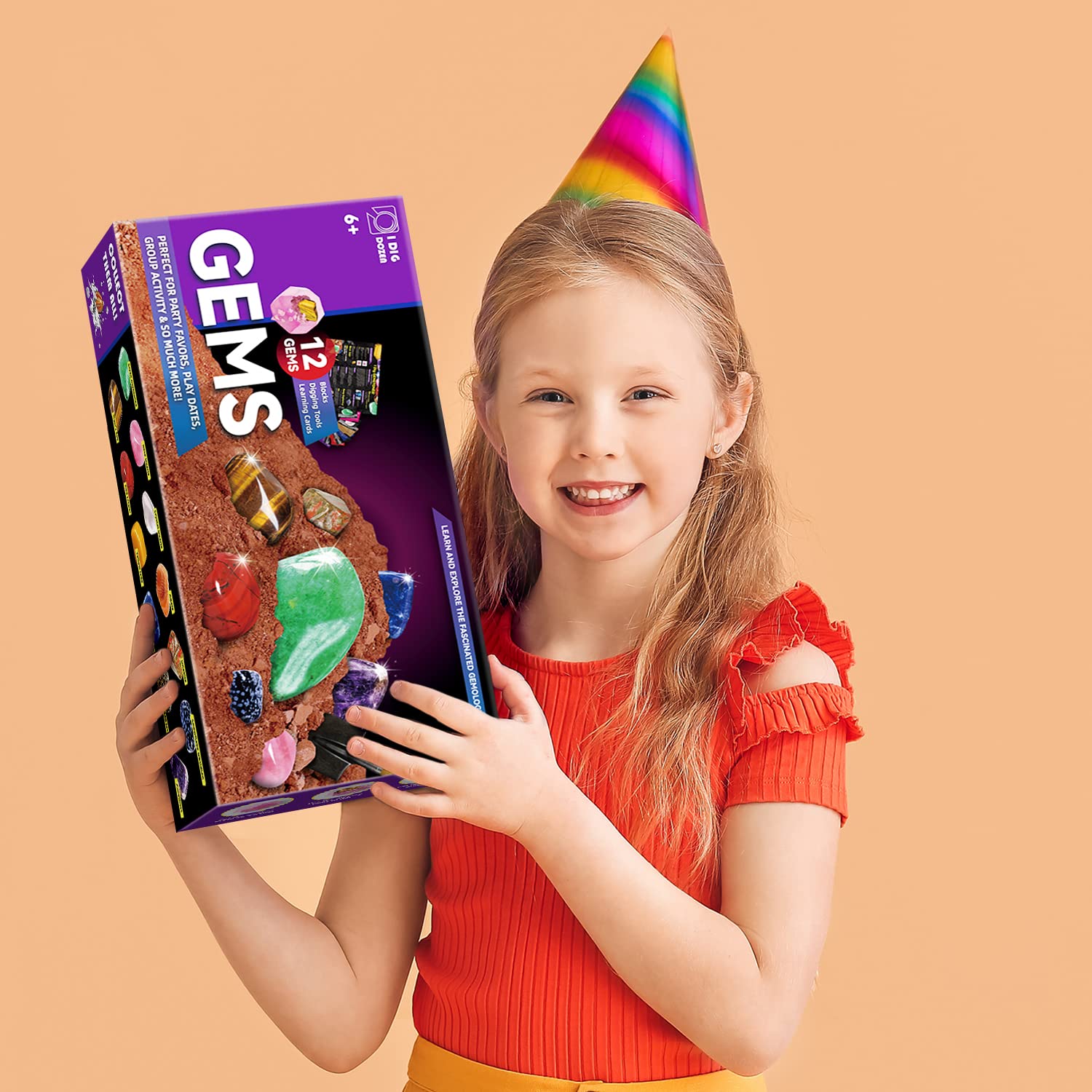 Educational cards in the Gamerside Gemstones Dig Kit support learning