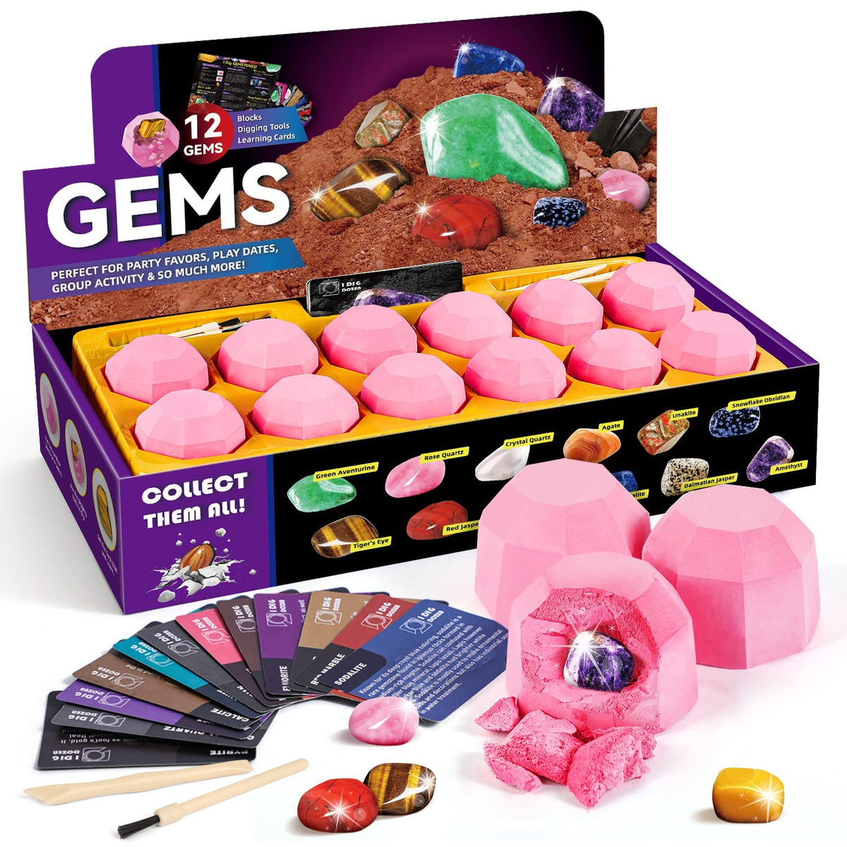 Byncceh Gamerside Gemstones Dig Kit package view sparks curiosity and hands-on learning