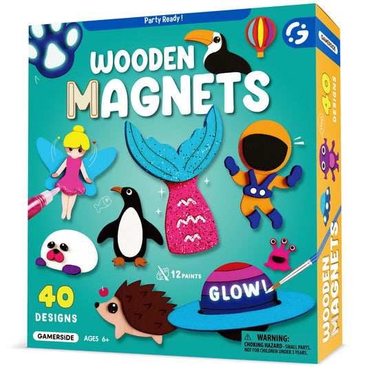 Byncceh Gamerside wood magnets set for creative fridge art with 40 pieces