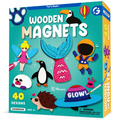 Byncceh Gamerside wood magnets set for creative fridge art with 40 pieces
