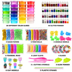 BYONEBYE 28-color slime jars spark imaginative mixing sessions.