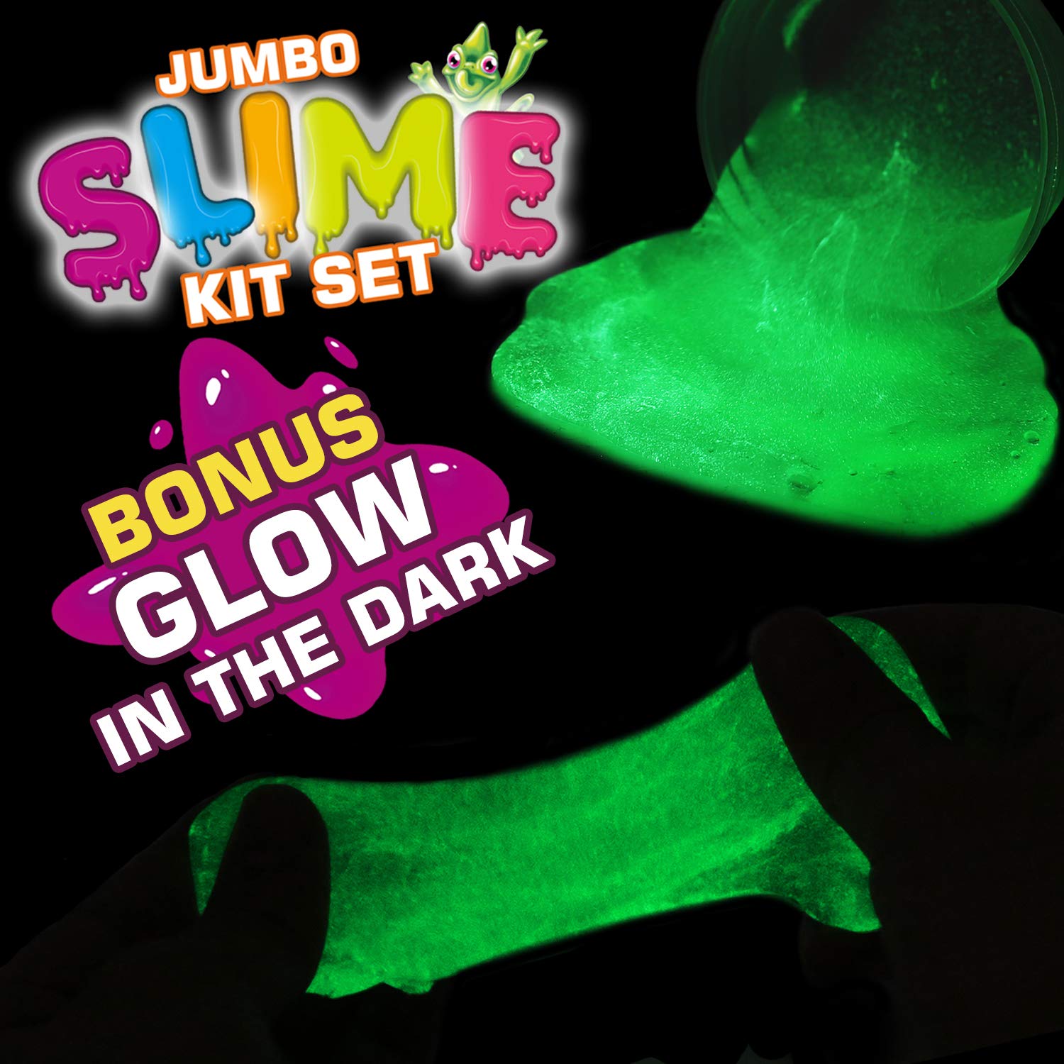 BYONEBYE glow-in-the-dark powder packs add luminous slime effects.
