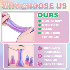 BYONEBYE unicorn slime non-sticky and stretchy for mess-free creativity