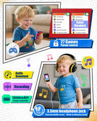 Byserten music player with a headphone jack for listening.