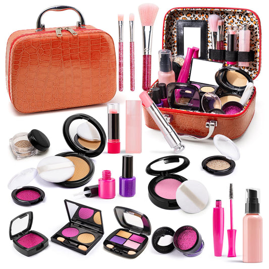 BYTEWAR Kids Makeup Kit case opened for pretend play and easy transport