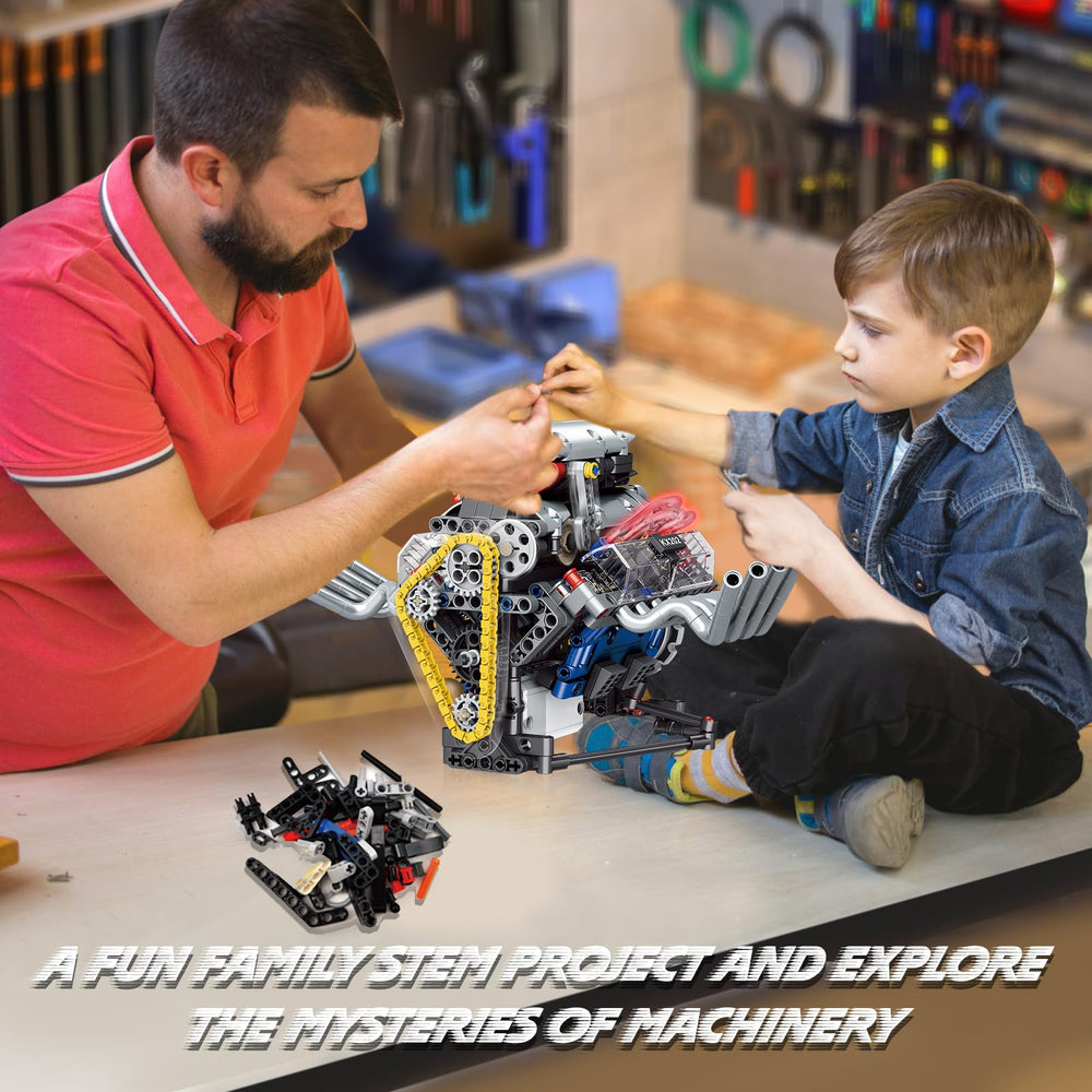 BYTLK V8 engine model assembly process builds skills and problem solving