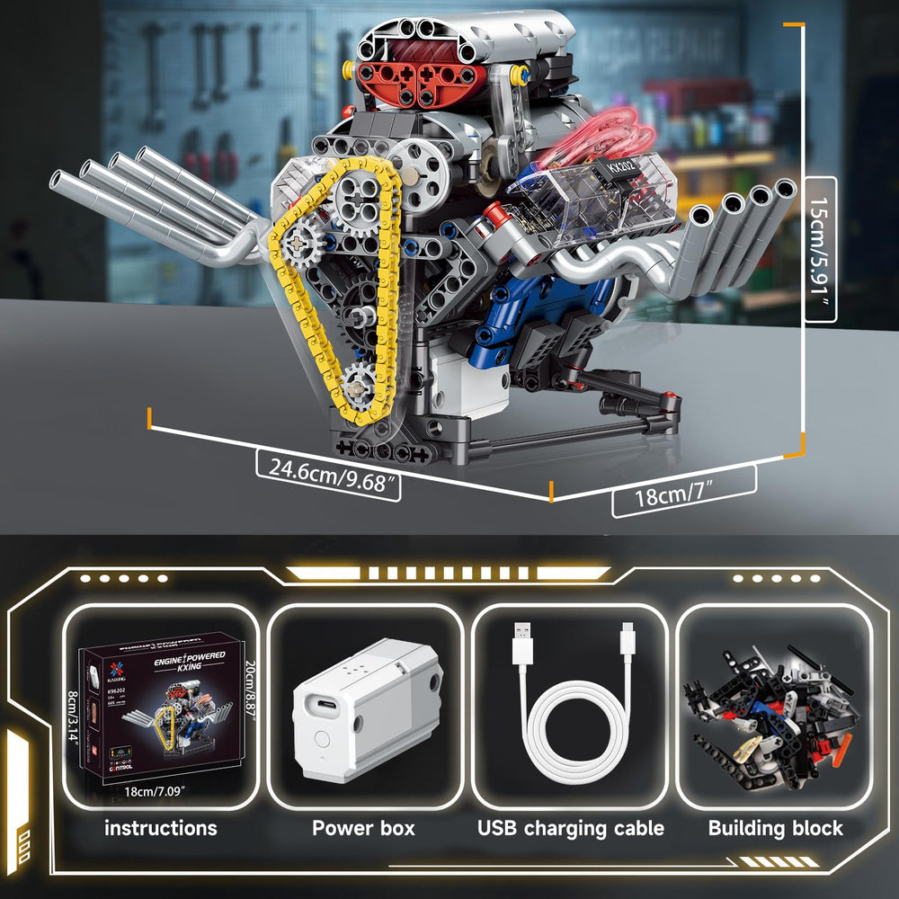BYTLK V8 engine model display-ready unit for desk or shelf