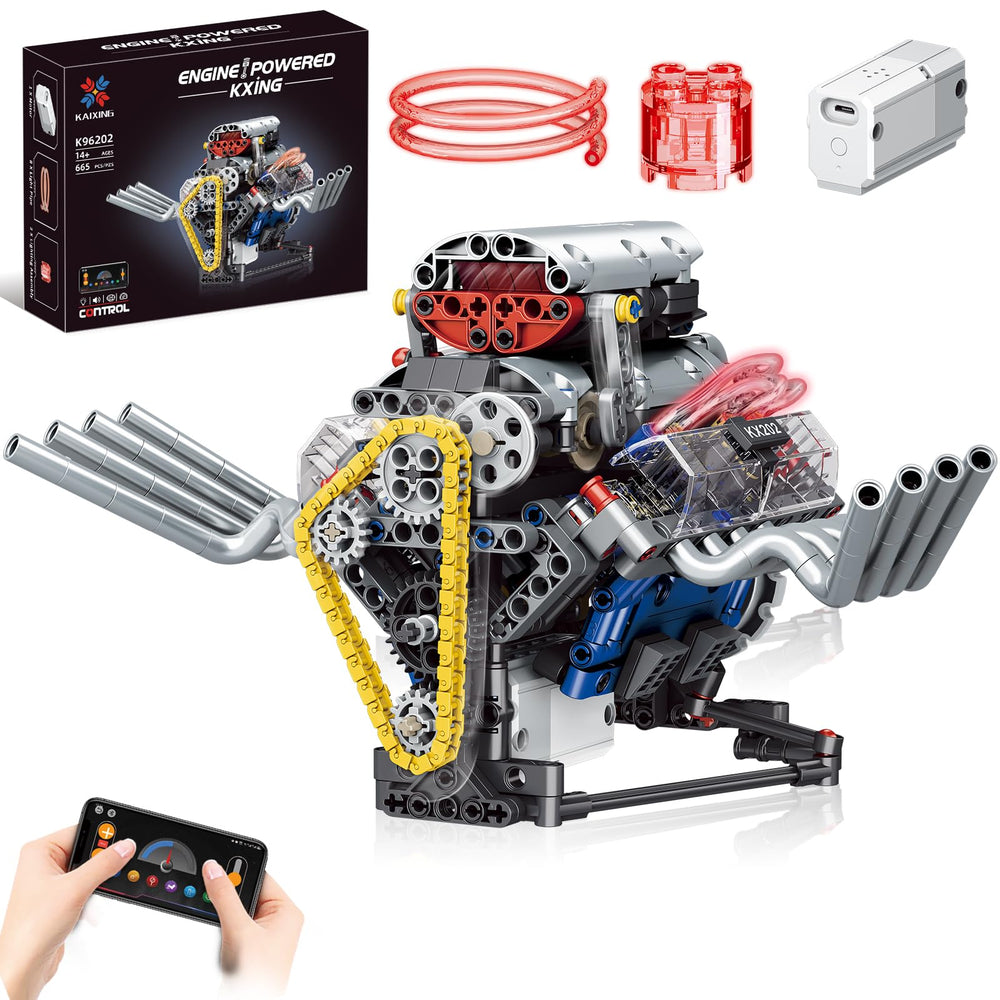BYTLK V8 engine model side view shows realistic details for display and learning