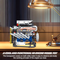 BYTLK V8 engine model USB motor shows powered operation without batteries