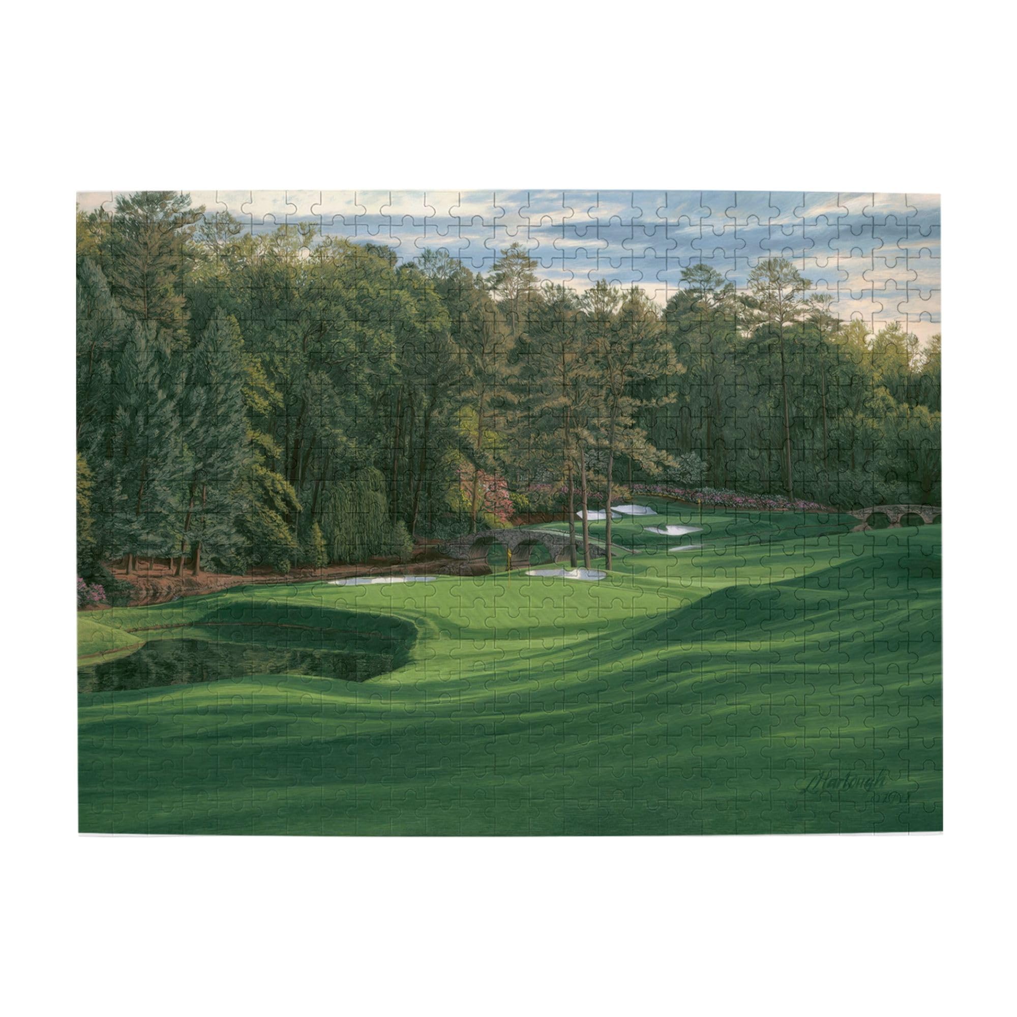 BzcjLyhbZ Augusta National Golf wooden puzzle front view for mindful recreation