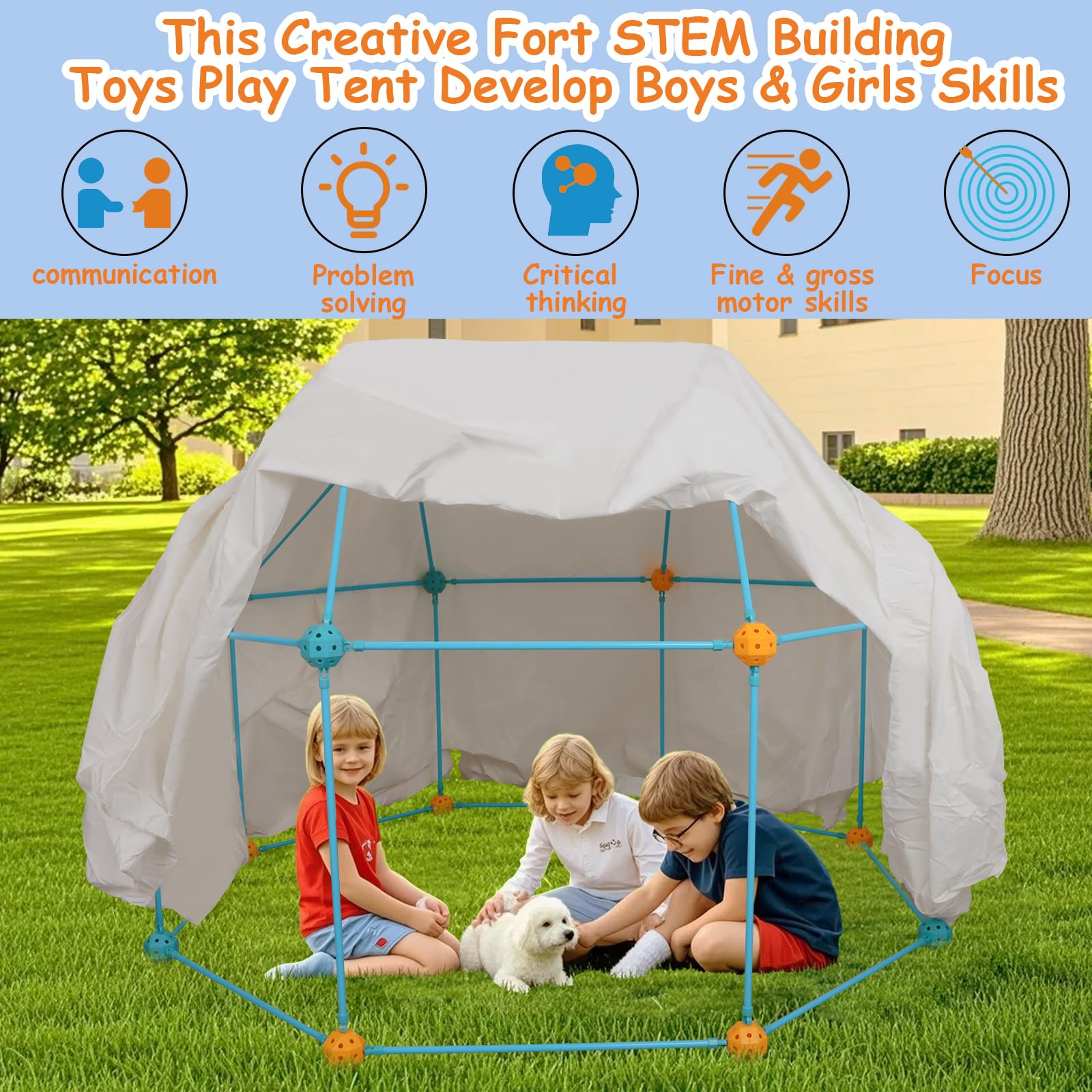 BZseed Fort Building Kit tunnel build boosts problem-solving and engineering curiosity
