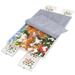 BZseed puzzle board with four drawers and cover for 1500-piece puzzles.