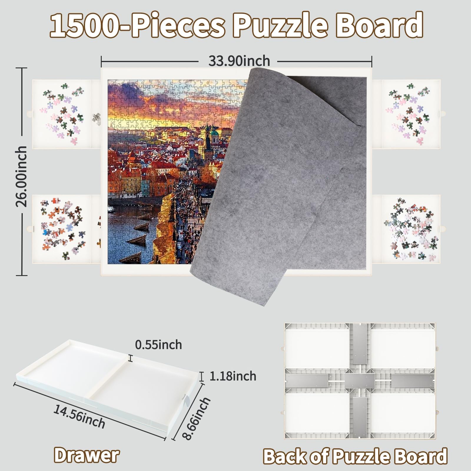 BZseed ergonomic-sloped puzzle board for comfortable long puzzle sessions.