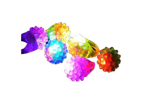 C&H Solutions novelty LED bumpy rings flashing closeup for vibrant party glow