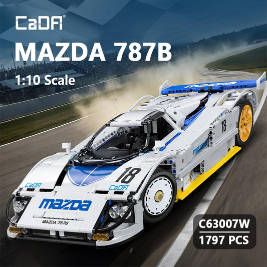 CaDA C63007W Mazda 787B cockpit interior highlights driver seat and wheel for immersive building.