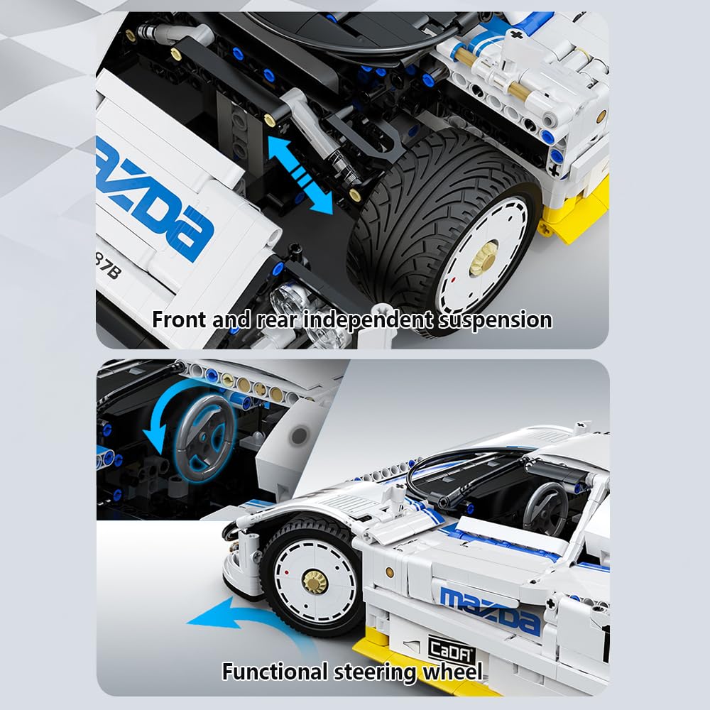 CaDA C63007W Mazda 787B opening doors demonstrates interactive features for posing.