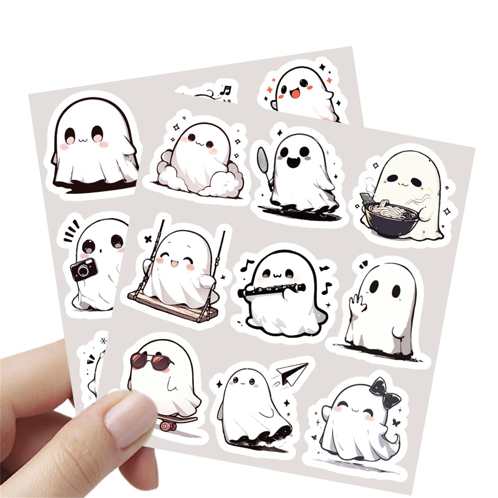 Caakkee water bottle ghost sticker demonstrates waterproof adhesion for durable decoration.