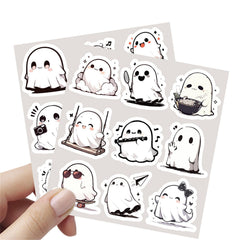 Caakkee water bottle ghost sticker demonstrates waterproof adhesion for durable decoration.