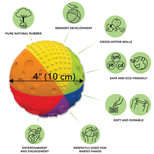 caaocho Rainbow colored sensory ball durable for baby play and bouncing