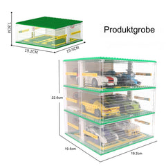 Cabeeskii transparent display structure showing car models clearly.