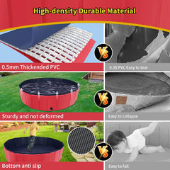 CACSPS foldable dog pool-assembled highlights sturdy construction for safe play.