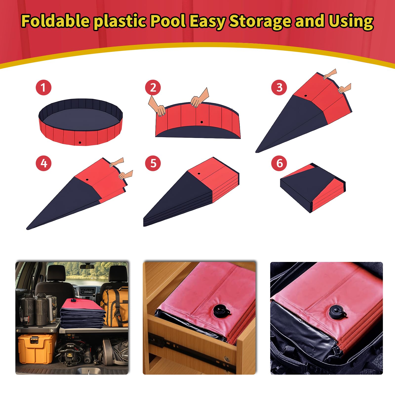 CACSPS foldable dog pool-size-xl fits larger dogs or multiple pets.