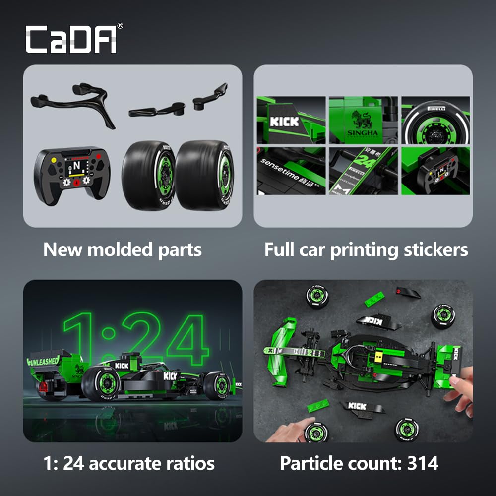 CaDA C55032W Kick Sauber F1 model side profile for shelf decor