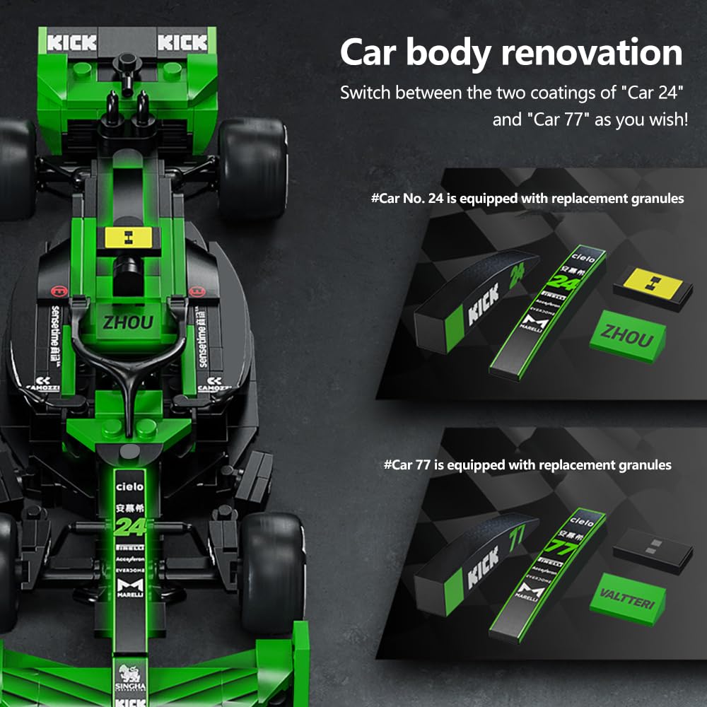 CaDA C55032W Kick Sauber F1 model tire setup demonstrates scale accuracy