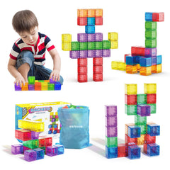 Caferria 48PCS magnetic blocks kit, colorful set for STEM learning.