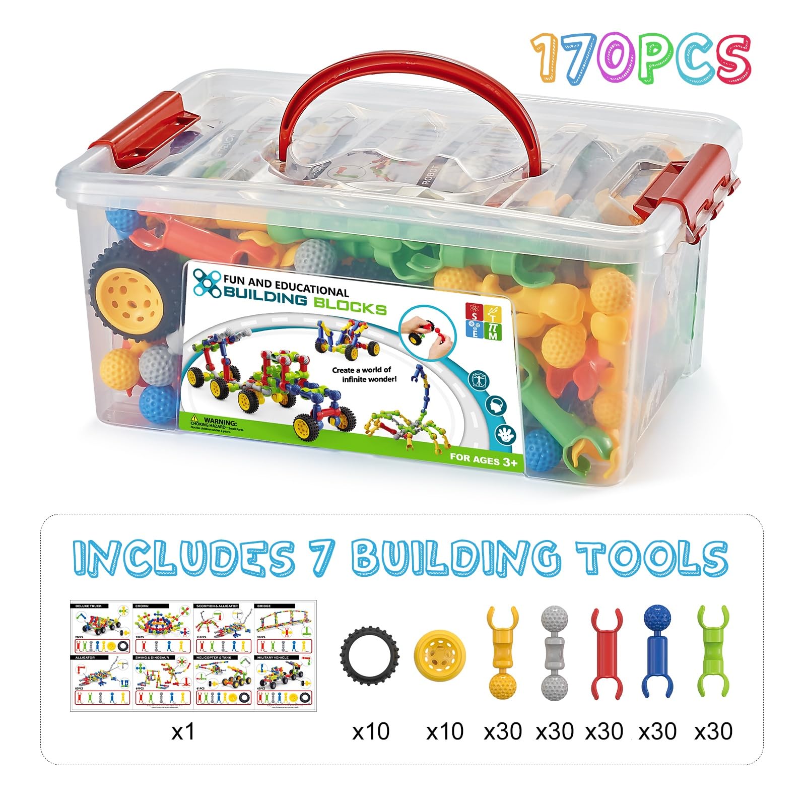 Caferria six-color building tools spark creativity and problem solving