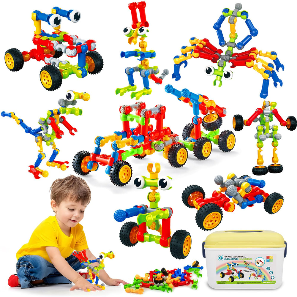 Caferria building blocks in a storage box for easy cleanup and travel
