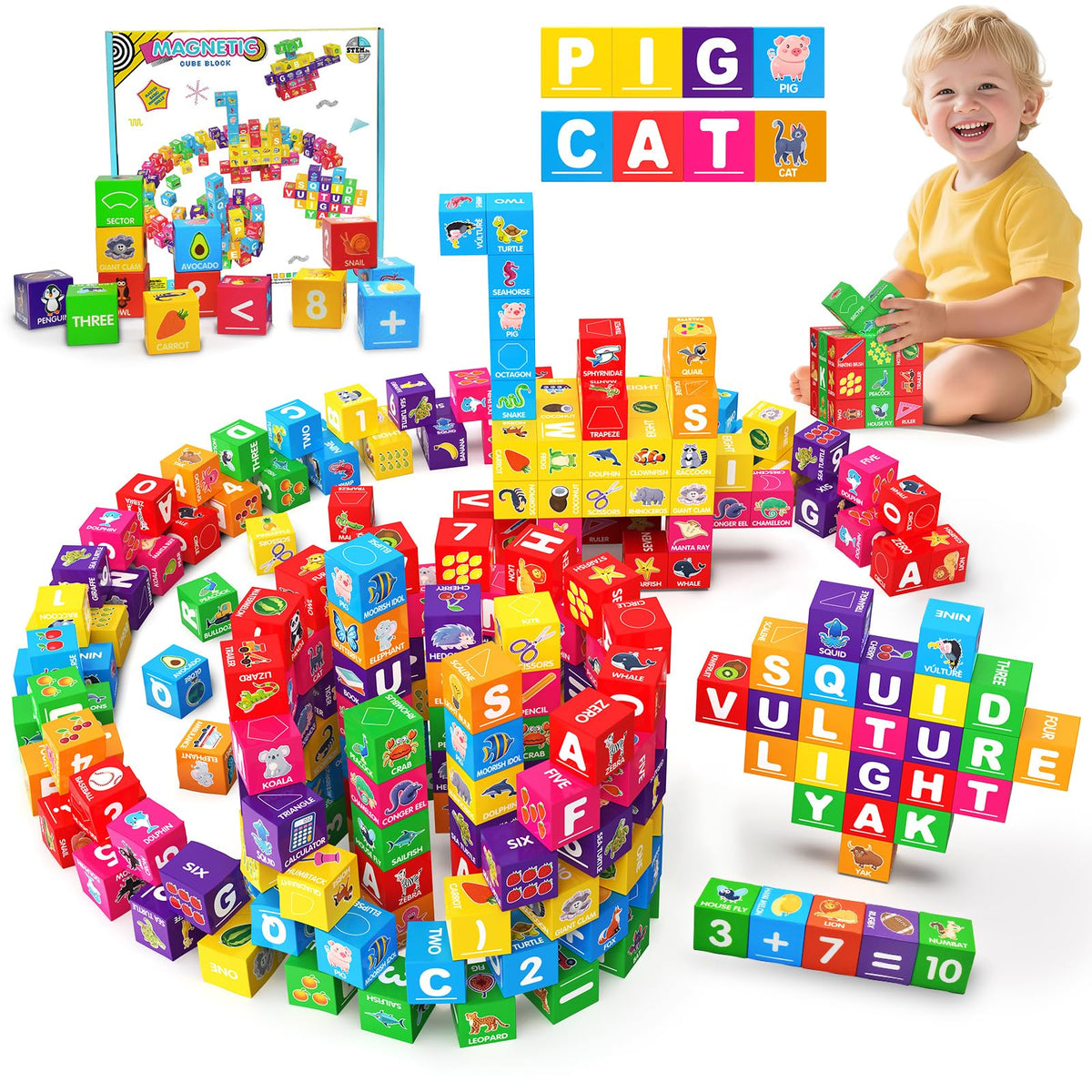 Caferria magnetic blocks assemble into towers, boosting imaginative building play.