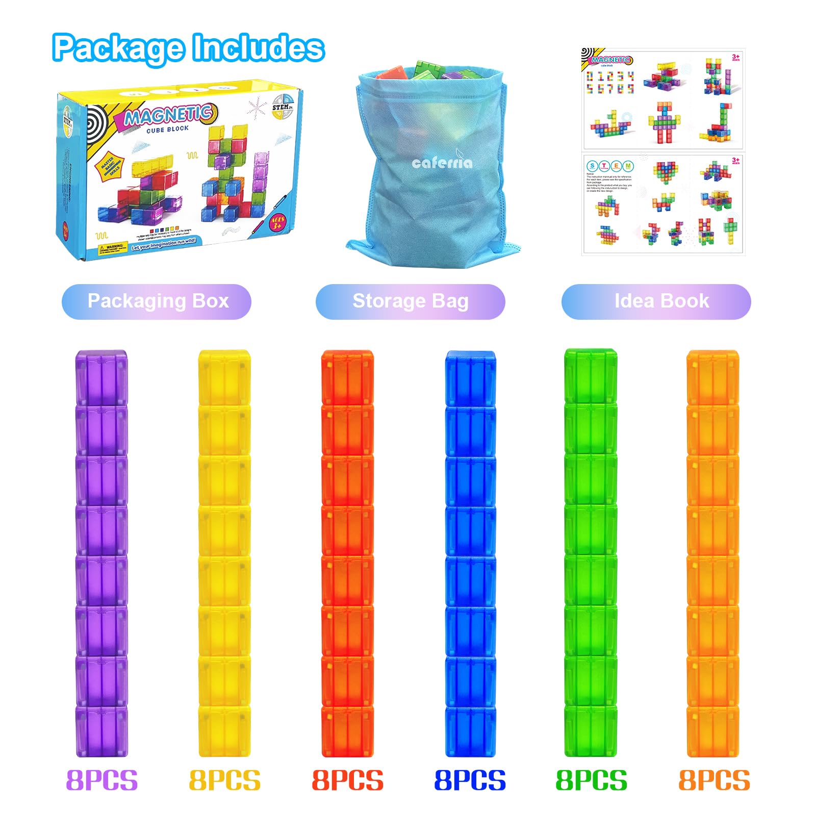Caferria classroom-ready magnetic blocks for group activities.
