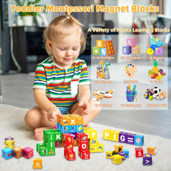Caferria blocks stacked to practice fine motor skills and sequencing.