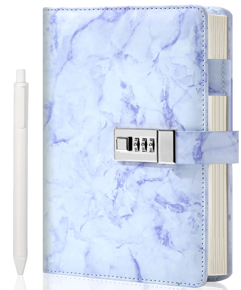 CAGIE diary with lock shows purple cover for private journaling on the go