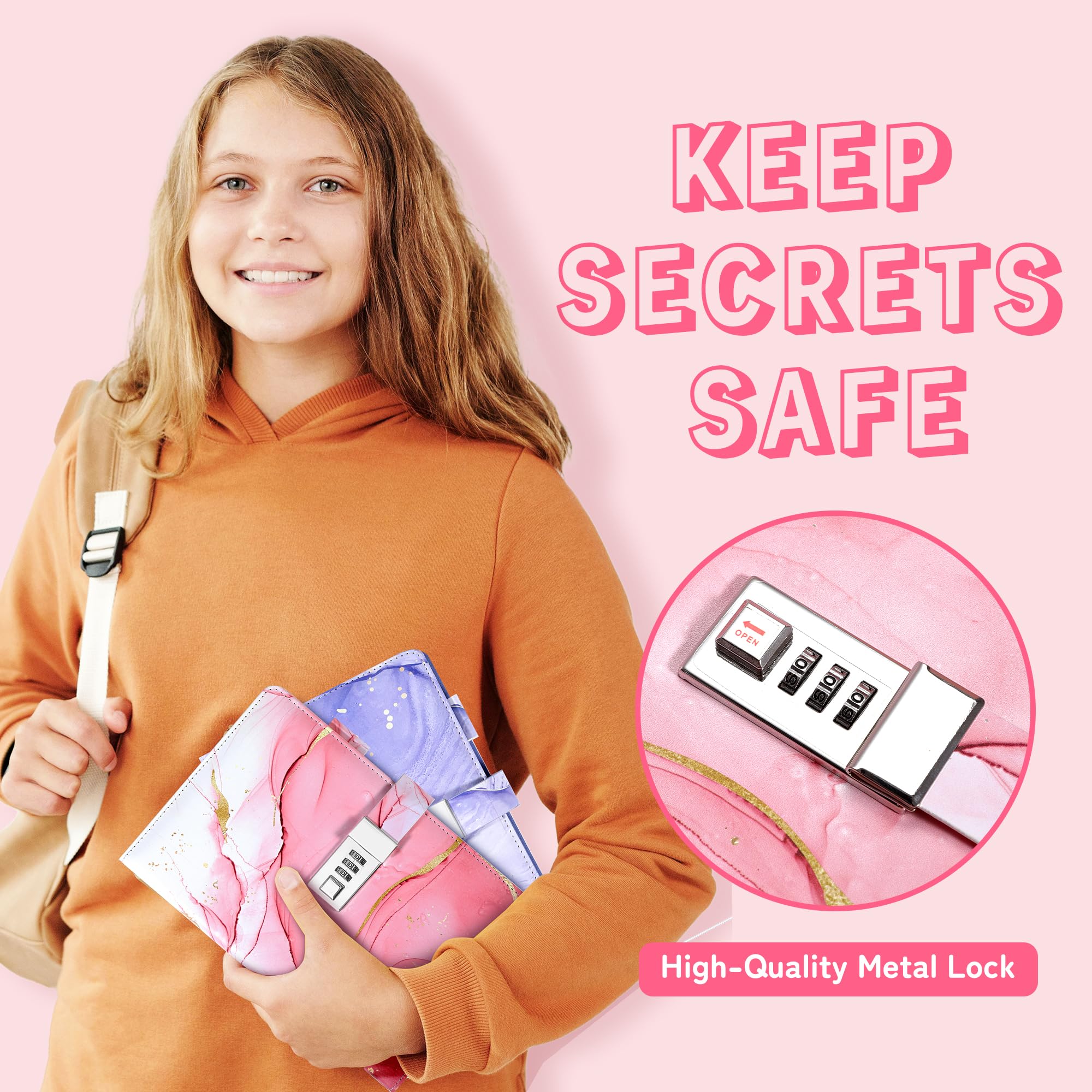 CAGIE locked diary with three-digit lock offering privacy and control