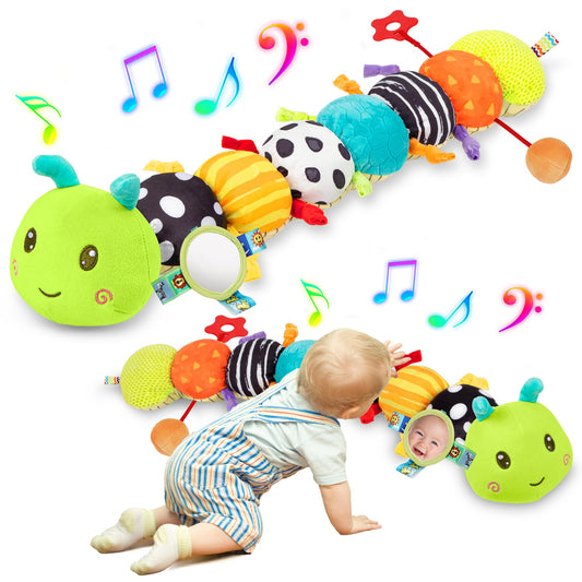 CAHILON baby sensory caterpillar toy with music supports early auditory exploration.