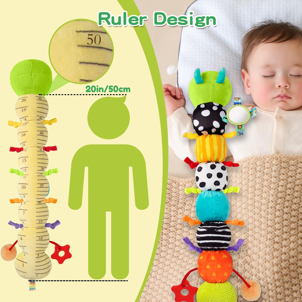 CAHILON crib and stroller friendly caterpillar toy for on-the-move entertainment.