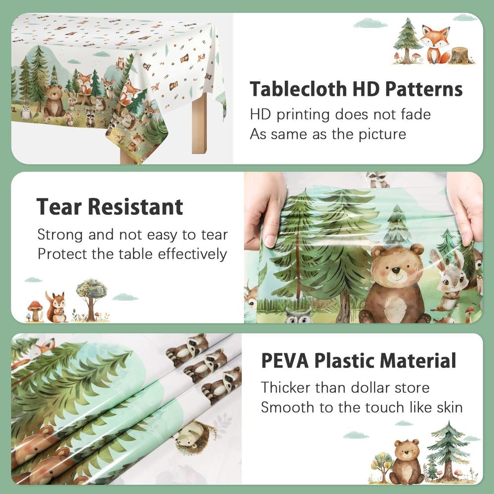 Caisehabu easy-cleanup tablecloth suitable for woodland celebrations