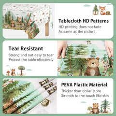Caisehabu easy-cleanup tablecloth suitable for woodland celebrations