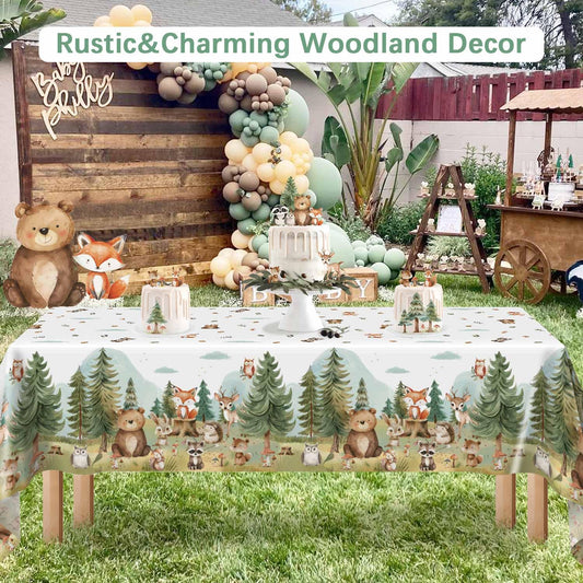 Caisehabu forest animals illustration tablecloth adds woodland charm to decor