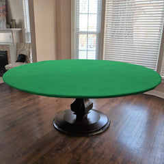 CAIT CHAPMAN HOME COLLECTION green felt game table cover with elastic corners for a secure fit.
