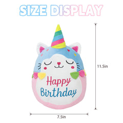 CAIYUEGG pink cat plush—perfect birthday gift for kids.