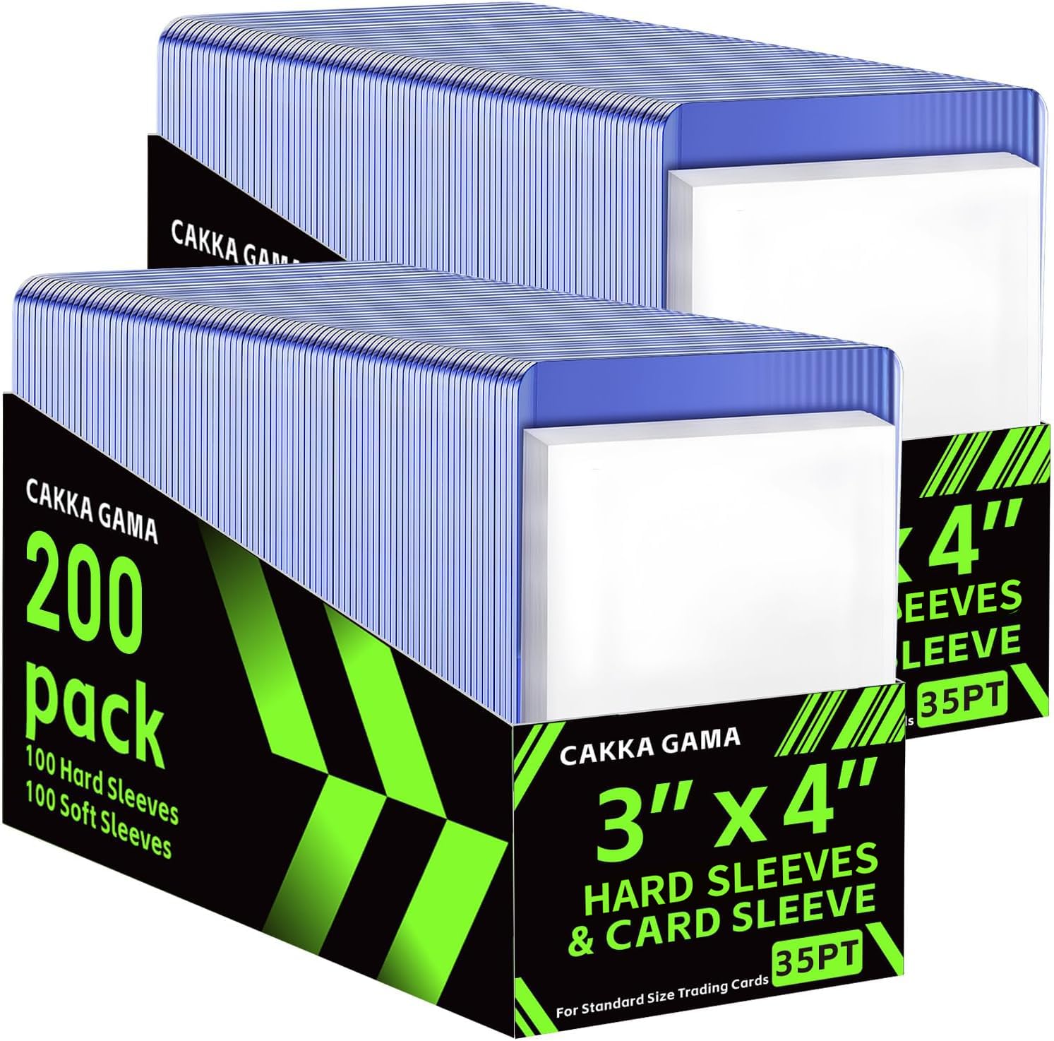 CAKKAGAMA 400-pcs card sleeves set with hard and soft protectors for everyday collection protection.